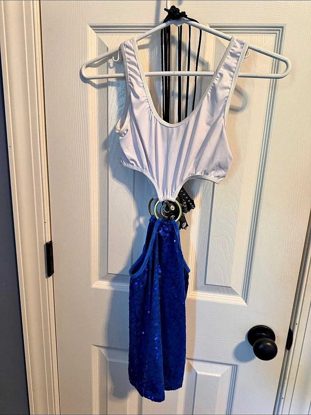 Sequin Mini Dress in Blue & White Like New